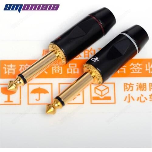 10pcs-1000pcs TS 6.35 Audio Microphone Connector Gold-plated Single Track Plug For Pailiccs