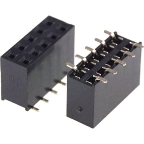 1000pcs 2.54mm 2x5 10P Female Header Dual Row Pin Header SMT Plastic height 8.5mm PCB Socket Headers