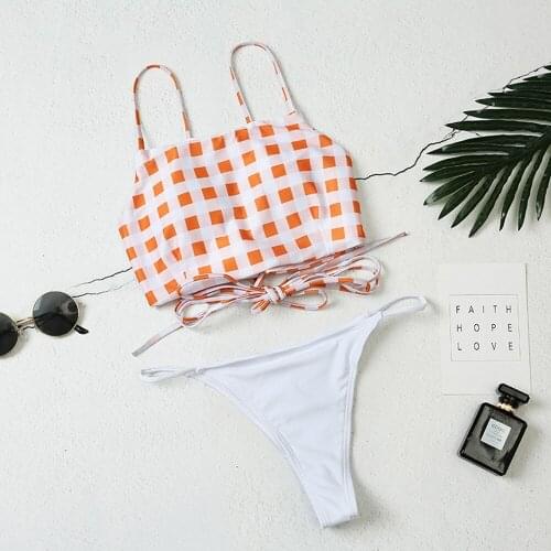 2020 New Hot Bikinis Lattice Swimwear Women Chest Knot Swimsuit Sexy Push Up Bikini Set Bathing Suit Biquini