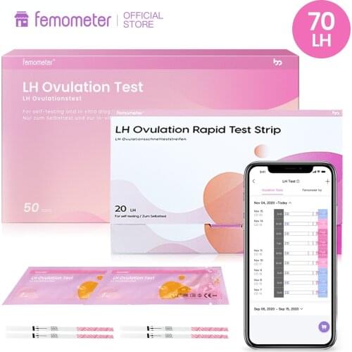 70 PCS/set Femometer LH Ovulation Test Fertility Predictor Sensitive Combo Urine Test Strip with App