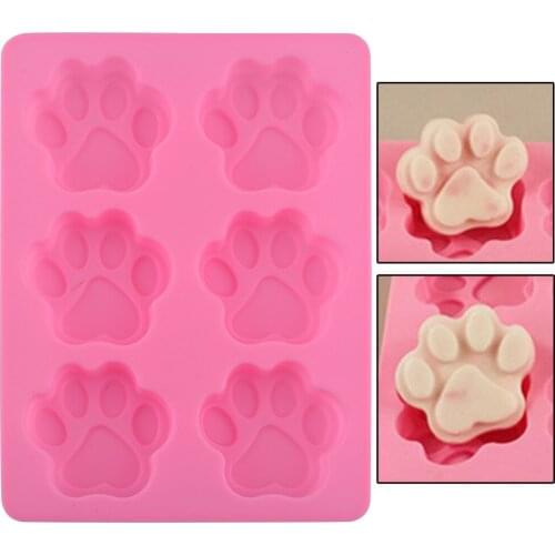 Free Shipping Lovely Multifunction Dog Paw Silicone Mold Ice Cube Cake Soap Chocolate Baking Mould Kitchen Accessoriess A753