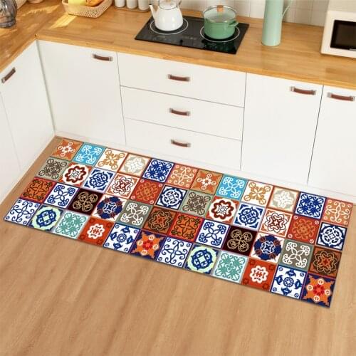 Bohemia Home Kitchen Mat Carprt In The Living Room Non-slip Flannel Floor Mat Rugs Entrance Door Mat for The Bedroom Living Room