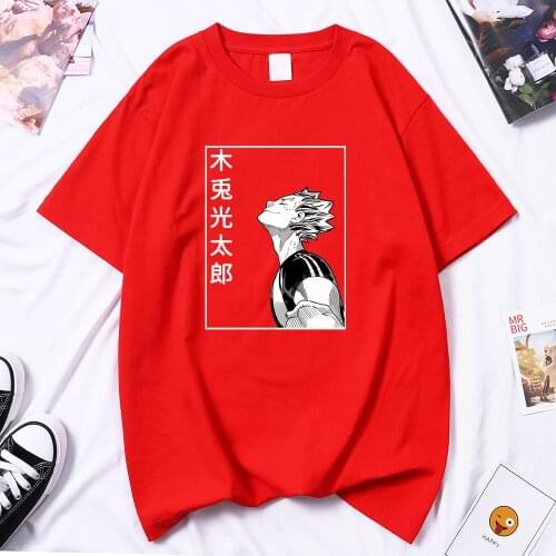 Bokuto Koutarou Anime White Comic Woman T-Shirt Summer 2021 Goth T Shirt Hip Hop Loose Tee Shirt Korean Style Women T Shirts