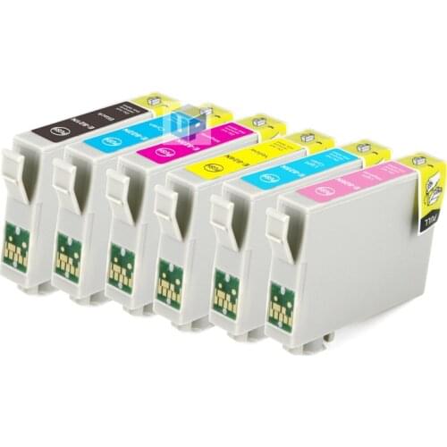 CISSPLAZA 12pcs Compatible ink cartridge for Epson Stylus Photo 1400/PX700W/PX800FW/P50/PX830FWD 1430 T0791 - T0796