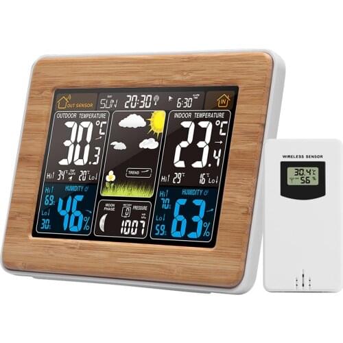 FJ3365 Color Weather Station Indoor/Outdoor Wireless Thermometer Hygrometer Weather Forecast with Outdoor Sensor