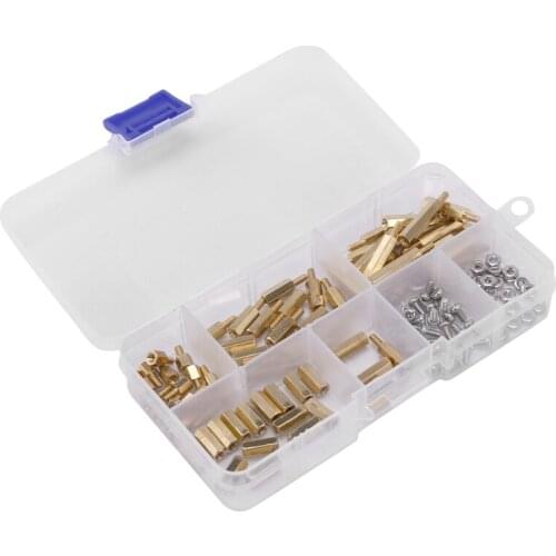 For Raspberry Pi 4 Model B/3B+/3B 124PCS Installation Tool M2.5 Series Brass Hex Standoff / Nuts+Screws Accessories Kit
