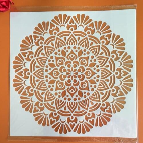 30 *30 cm craft mandala mold for painting DIY stencils stamped photo album embossed paper card on wood, fabric,wall,Floor, big