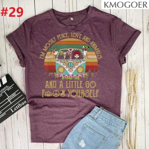 I'm Mostly Peace Love Animals T-shirts Women Clothing Summer Graphic T Shirts Aesthetic Shirts For Women Fashion Harajuku Top