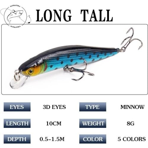 1Pcs 10cm/15.3g Artificial Sea Fishing Minnow Bait Lures Crankbait Wobblers Hard Isca With 2 Carbon Steel Hook