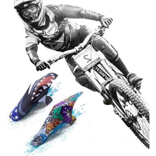 KoKossi Graffiti Printed Bicycle Fender Bike Wings Fenders MTB Road Cycling Equipments Universal Mudguard Front/Rear Tire Wheel