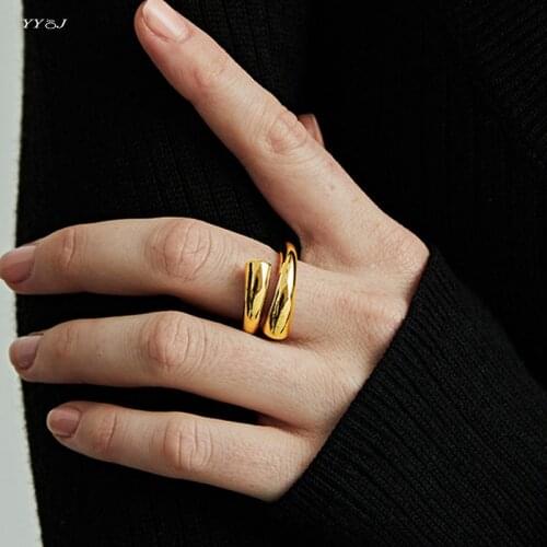 Stainless steel rings for women gold open simple rings wholesale items free tarnish vintage accessories for women jewelry 2021