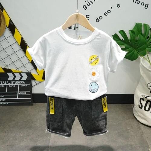 Toddler Baby Boy Summer T-Shirt Clothing Suit Fashion Cartoon Print Set Children Infant Boys Clothes Set Children Clothing aet
