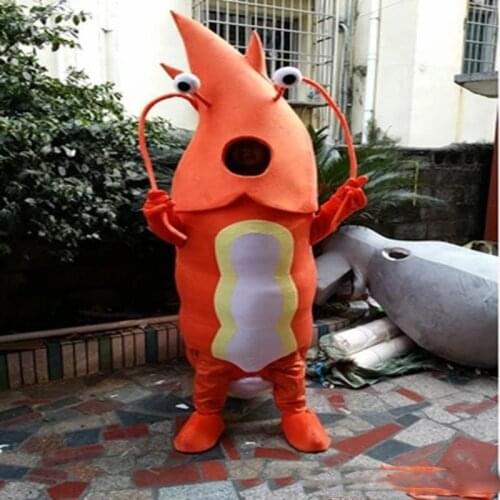 High quality shrimp Mascot Costume Ocean Animal mascot Adult Orange Shrimp Costumes Cartoon Costumes Advertising Costumes