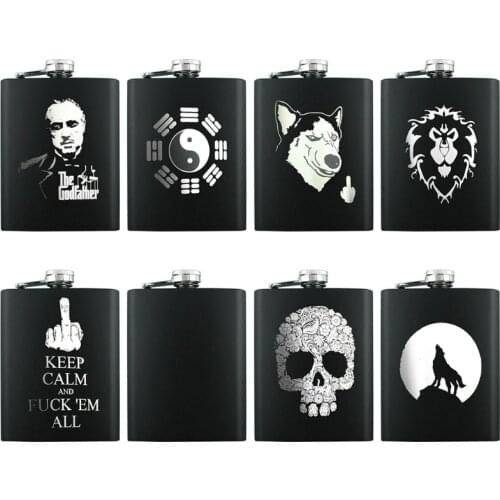 Portable Stainless Steel Material Hip Flask Flagon Whiskey Wine Pot with Cover Bottle for Travel Tour Drinkware Wine Cup