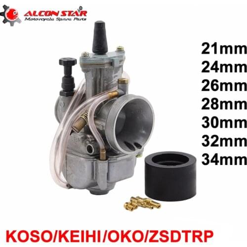 Alconstar- 21 24 26 28 30 32 34mm Carb Motorcycle KOSO KEIHI PWK OKO Carburator with Power Jet Fit 2T 4T Motocross ATV Pit Bike