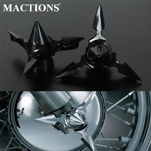 Motorcycle Spun Blade Spinning Front Axle Cap Nut Cover Black For Harley Softail Dyna Touring XL XG V Rod VRSC Sportster XL