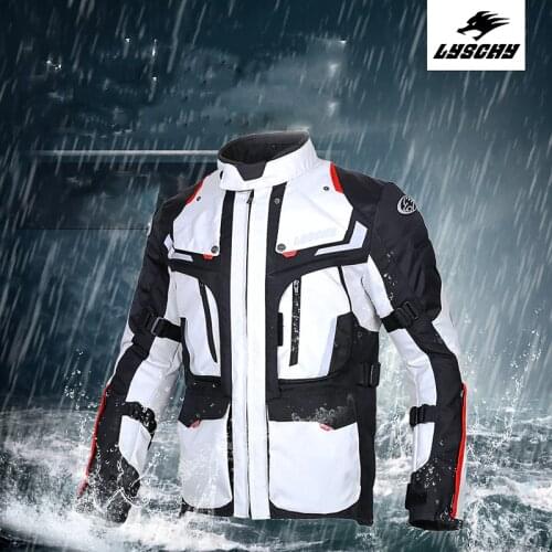 LYSCHY 4 Seasons Waterproof Motorcycle Jacket & Pants Mens Motorcycle Racing Cycling Breathable Multifunction Protective Suit
