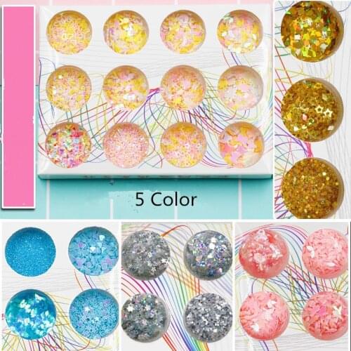 12 Box/set Glitter Clay Filling DIY Handmade Crystal Clay Mud Mixture Accessory Handmade Craft Decoration