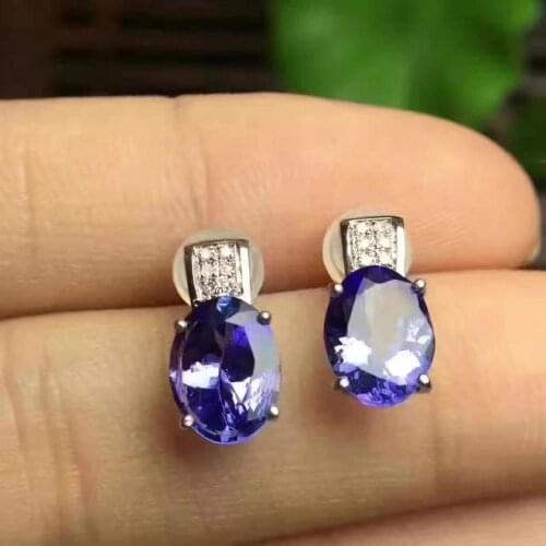 Engagement Best Gift Tanzanite Earring Natural And Real 925 sterling silver Tanzanite Earring