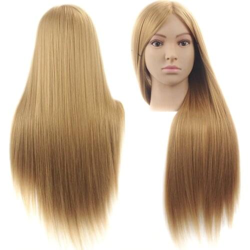 26"Training Head Dolls for Hairdressers Synthetic Hair Mannequin Head Hairstyles Hairdressing Styling Training Mannequin Head