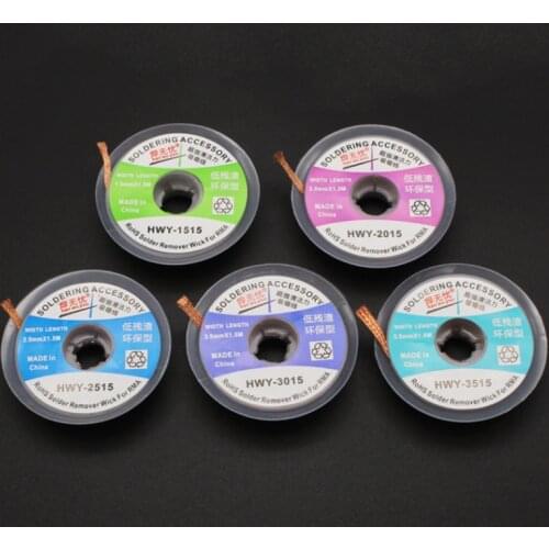 1.5Meter/roll Desoldering Braid Solder Remover Wick Wire 1.5/2/2.5/3/3.5mm Welding Tin Sucker Cable Lead Cord Flux Repair Tool