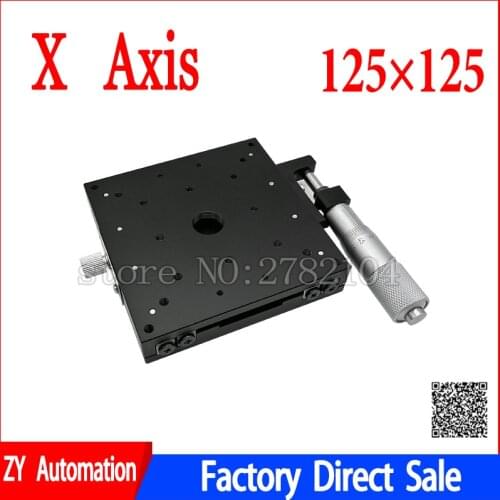 X Axis 125x125 Trimming Platform Manual Linear Stages Bearing Tuning Sliding Table LX125-L LX125-C LX125-R Cross Rail