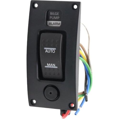 3-Way Bilge Pump Switch Panel (Automatic-Off-Manual) 12v w/ Alarm for Boat RV Yacht