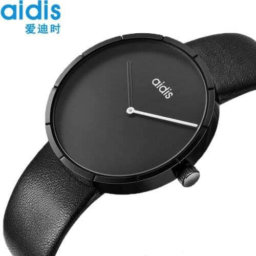 When the creative two-pin couple watch simple leather watch female burst wholesale hair