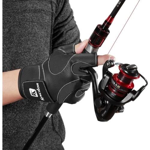 Fishing Gloves Outdoor 3 Fingers Cut Fishing Gloves Waterproof Anti-Slip Fishing Gloves Carp Fishing Accessories
