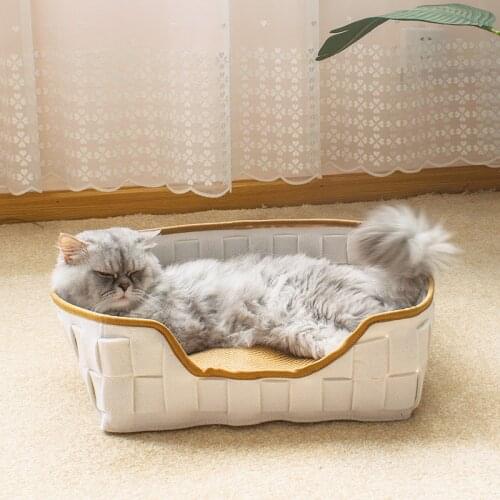 Dog Cat Cave Bed Breathable Non-sticky hair Felt Round Bed Fodable Dog Sleeping Mat Pad Puppy Nest