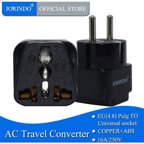 JORINDO EU conversion plug, EU germany plug adapter Universal UK US AU EU AC Power Plug 10A Travel Charger Adapter Converter