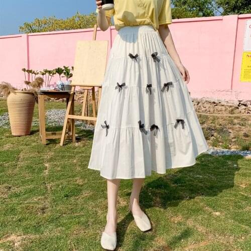 Workwear skirt female thin section college style 2021 junior high school students high waist casual a-line skirt long skirt