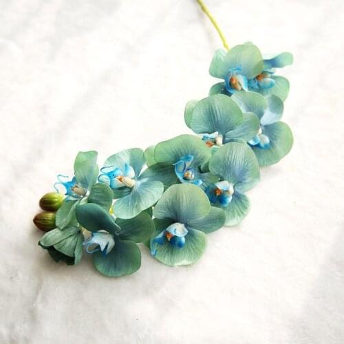 35CM Silk Butterfly orchid Vase display artificial flowers new Year christmas decor for home wedding bridal accessories