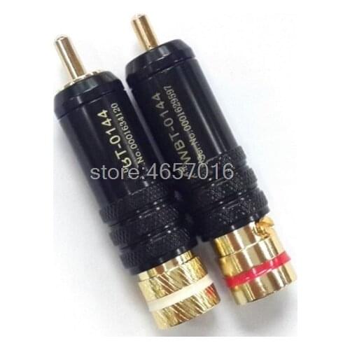Sindax 2pcs/lot WBT-0144 signal line plug RCA plug connector adapter RCA lotus head copper gold plated plug RCA connectors