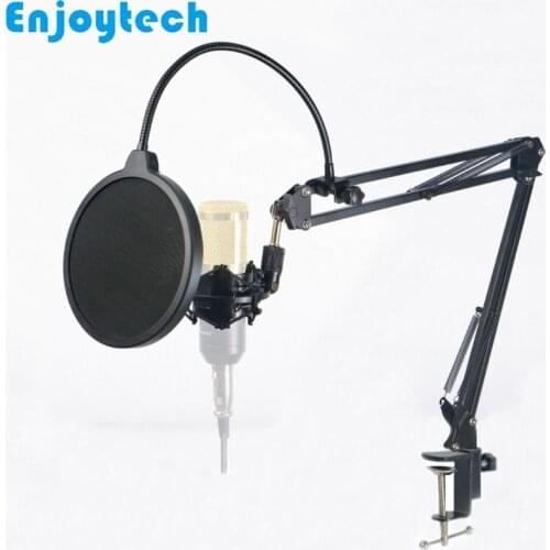 Foldable Desktop Mount Holder with Bracket for Microphones Stands Tripod for Live Streaming Video Bloggers