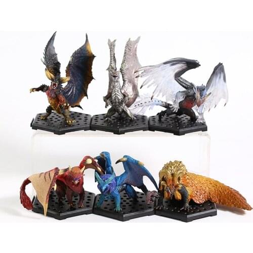 Monster Hunter Standard Model Plus Vol.13 Nergigante Lunastra Teostra Xenojiiva Kushala Daora PVC Figures Toys 6pcs/set