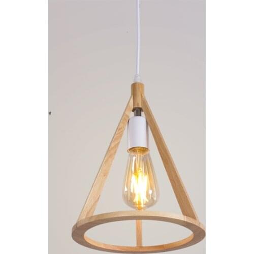 Style wooden chandelier corridor porch single head dining lamp small Japanese lamp cross border Nordic Chandelier