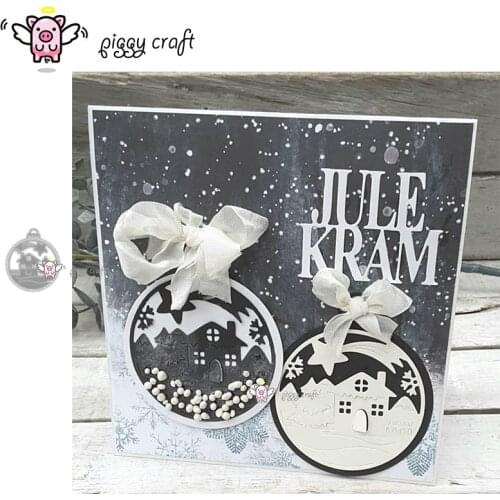 Piggy Craft metal cutting dies cut die mold Snow house circle tag Scrapbook paper craft knife mould blade punch stencils dies