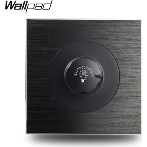 Wallpad L6 Satin Black Metal 1 Gang Wall Dimmer Switch Controller Aluminum Plate 500W
