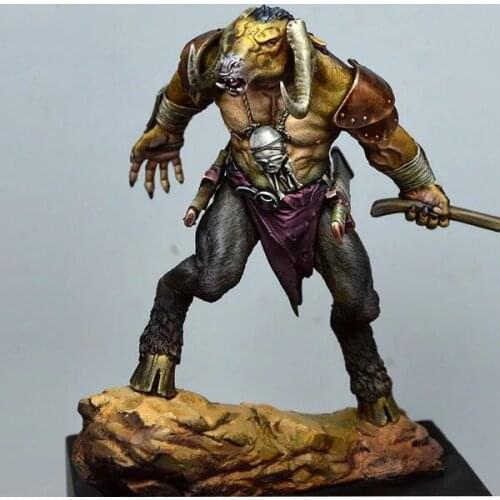1/24 Scale 75MM Orc Warrior Unpainted Resin Model Kit Figure Free Shipping