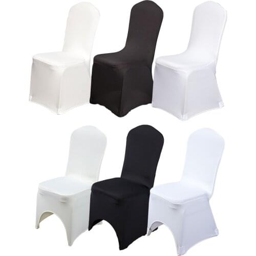 1 pcs Cheap Universal Wedding White Chair Covers for Restaurant Banquet Hotel Dining Party Lycra Polyester Spandex Chair Cover