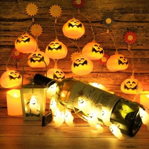 1X LED Halloween Pumpkin String Lights 3M/6M 20/40LED Copper Wire Holiday Indoor Home Decoration Party Light Lamp Warm White