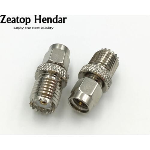 10Pcs Brass SMA Male Jack to Mini UHF Female Plug Straight RF Coaxial Adapter 50 Ohm Nickel plated Connector