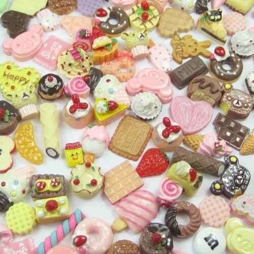 10 pieces a lot)Resin biscuits cake dessert donut food hamburger fridge magnet