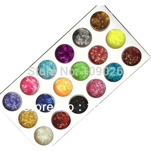 18 Color Lace Nail Glitter Dust TINSEL THREADS For Nail art