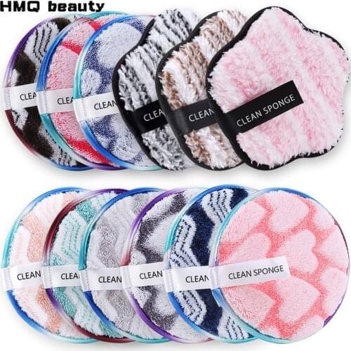 2pcs/set Reusable Makeup Remover Face Cleansing Towel Microfiber Cleansing Makeup Sponge Double Layer Cleaning Wipe Tools