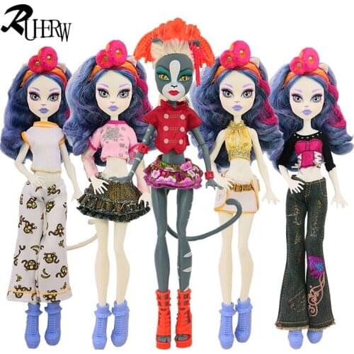 5 piece/ lot New Fashion Doll Clothes Casual dress Outfits for Monster High Doll Free shipping