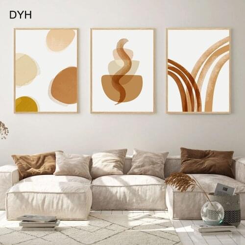 Abstract Geometric Shape Boho Trendy Wall Art Poster Print Canvas Painting Minimalist Picture Interior Living Room Decoration