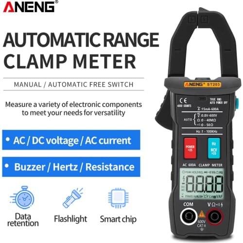 ANENG ST203 Digital Clamp Meter Multimeter 4000counts True RMS Mini Amp DC/AC Clamp Meters Voltmeter 400v Automatic Range