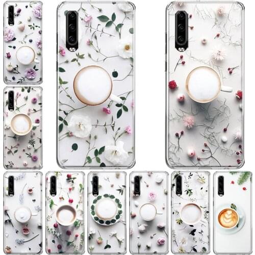 White coffee fruit flower Phone Case For Huawei P10 P20 P30 P40 Mate 30 20 10 Lite Pro P Smart Z Plus 2019 2018 Cover Coque